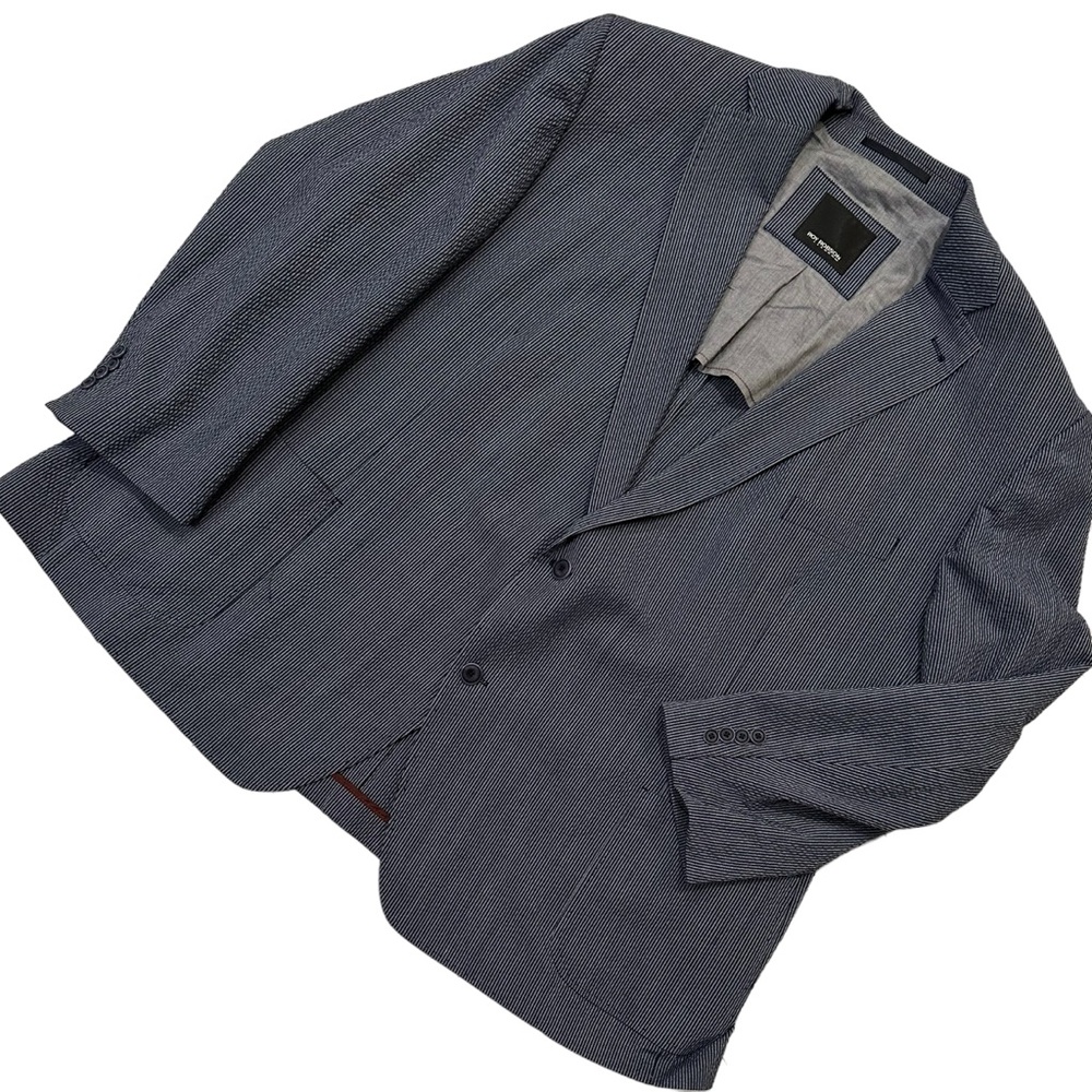 ROY ROBSON MENS BLAZER PINSTRIPE BLUE GRAY PINSTRIPE‎ SEERSUCKER STRETCH 50L
